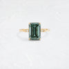 Trestle Ring, 3ct. Blue-Green Diamond (14k Yellow Gold)