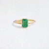 Embankment Ring, 1.05ct. Bright Green Colombian Emerald - OOS (14k Yellow Gold)