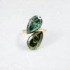 Bypass Ring, 12.14ctw. Green Diamonds (14k Yellow Gold)