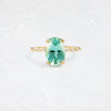 Distance Ring, 2.58ct. Bicolor Aqua and Colorless Afghan Tourmaline - OOS (14k Yellow Gold)