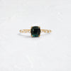 Distance Ring, 1.22ct. Blue-Green Namibian Tourmaline - OOS (14k Yellow Gold)