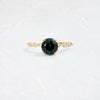 Distance Ring, 1.5ct. Blue-Green Namibian Tourmaline - OOS (14k Yellow Gold)