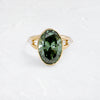 Oracle Ring, 6.01ct. Green Diamond (14k Yellow Gold)