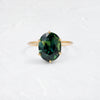 Canopy Ring, 5.05ct. Bluish-Green Australian Sapphire (14k Yellow Gold)