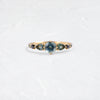 Ink Linear Cluster Ring with Sapphire (14k Yellow Gold)