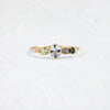 Seafoam Linear Cluster Ring with Aquamarine (14k Yellow Gold)