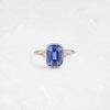 Evenfall Ring, 3.74ct. Violet-Blue Sri Lanka Sapphire (14k White Gold)