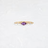 Scattered Distance Band, Purple Marquise Sapphire (14k Yellow Gold)