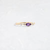 Zoom in on Scattered Distance Band, Purple Marquise Sapphire (14k Yellow Gold)