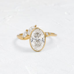 The Skyward Ring, 2.53ct. Lab-Grown Oval Cut shown on a textured white background.