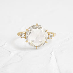 The Timepiece Ring, 4.34ct. Lab-Grown Rose Cut shown on a textured white background.