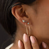 Zoom in on Large Opal Stud Hoops - In Stock