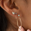 Large Opal Stud Hoops - In Stock