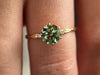 Zoom in on Trestle Ring, 1.3ct. Bluish Green Diamond (14k Yellow Gold)