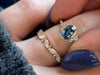 Zoom in on Bezel Snowdrift Ring, 1.14ct. Greenish-Blue Montana Sapphire