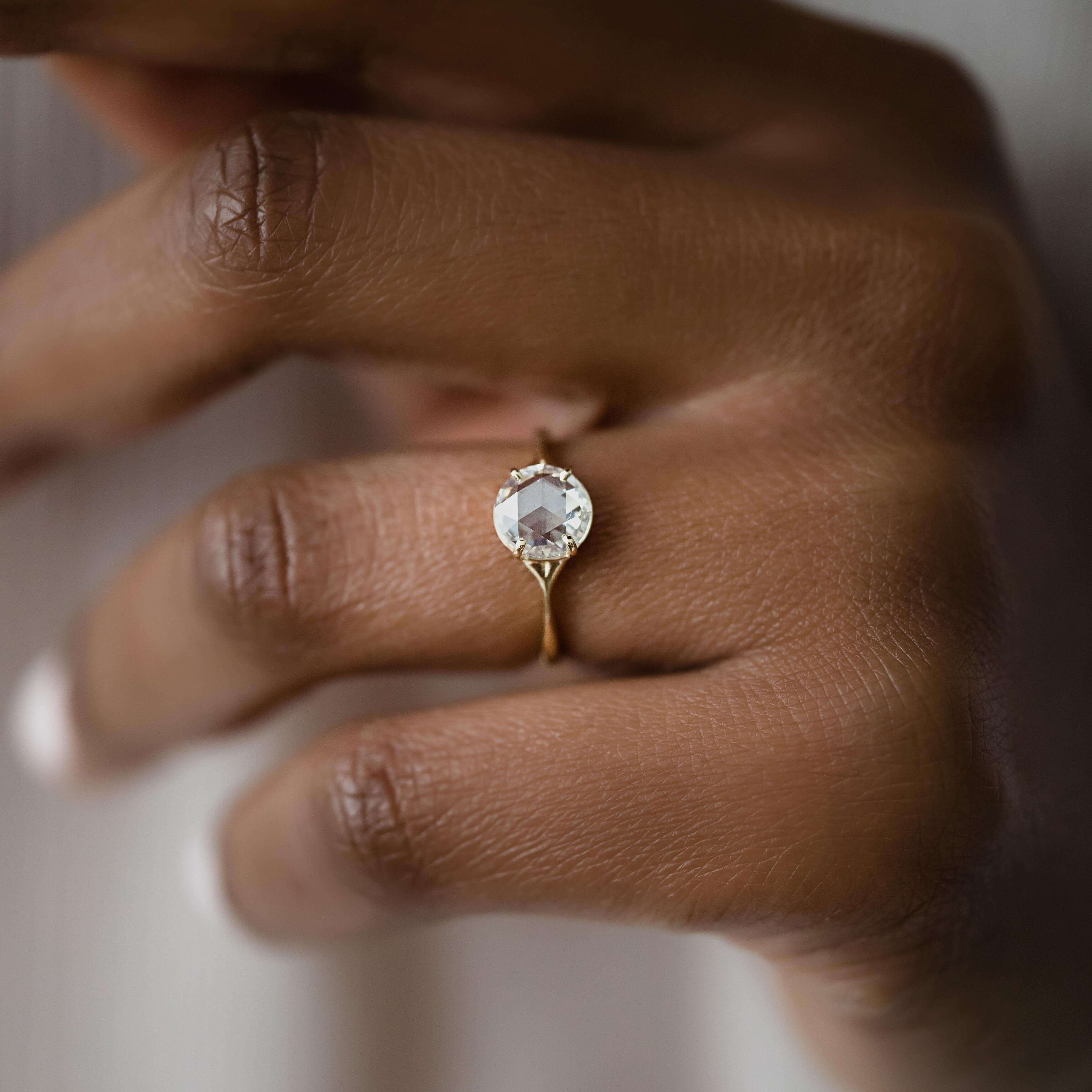 Diamond Corset Ring, Rose Cut | Engagement Ring | Melanie Casey Lab 0.65ct/SI1/H/LG598319352