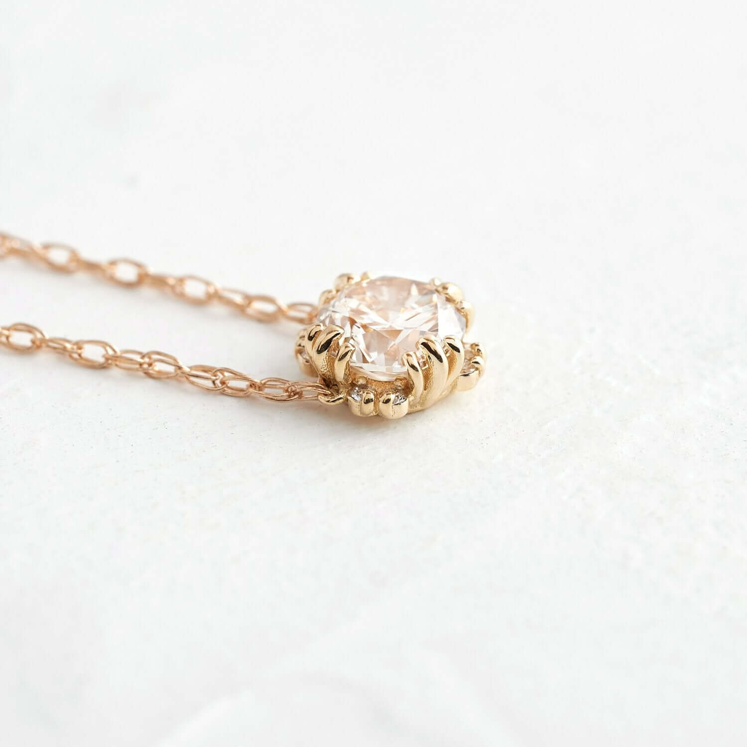 Fluency Necklace | 16 14K Gold Chain with Diamonds by Melanie Casey