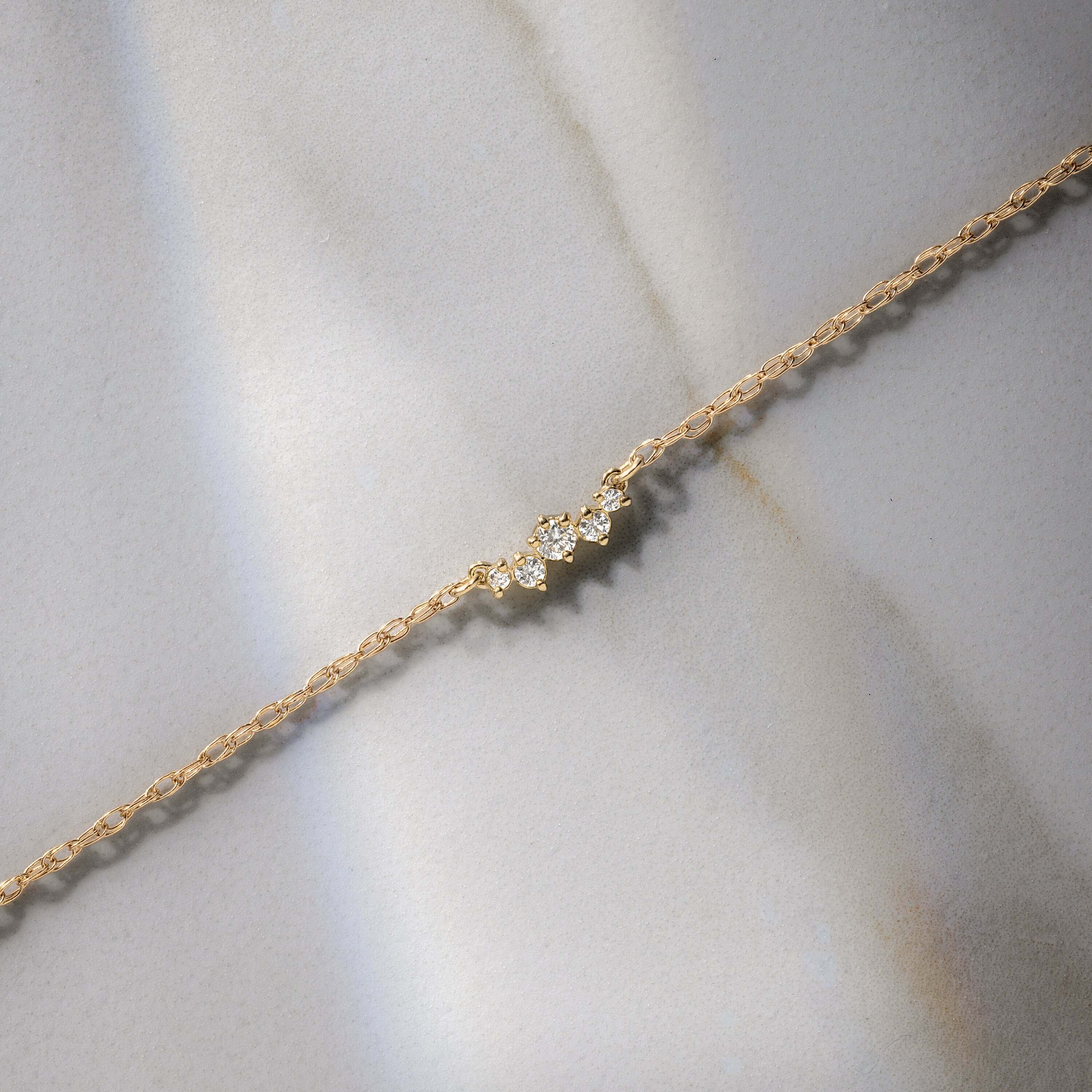 Fluency Necklace | 16 14K Gold Chain with Diamonds by Melanie Casey