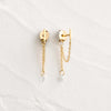 Drilled Diamond Chain Studs - In Stock (14k Yellow Gold)