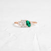Toi et Moi et Le Reste Cluster Ring (Emerald (Lab-Grown), 14k Rose Gold)
