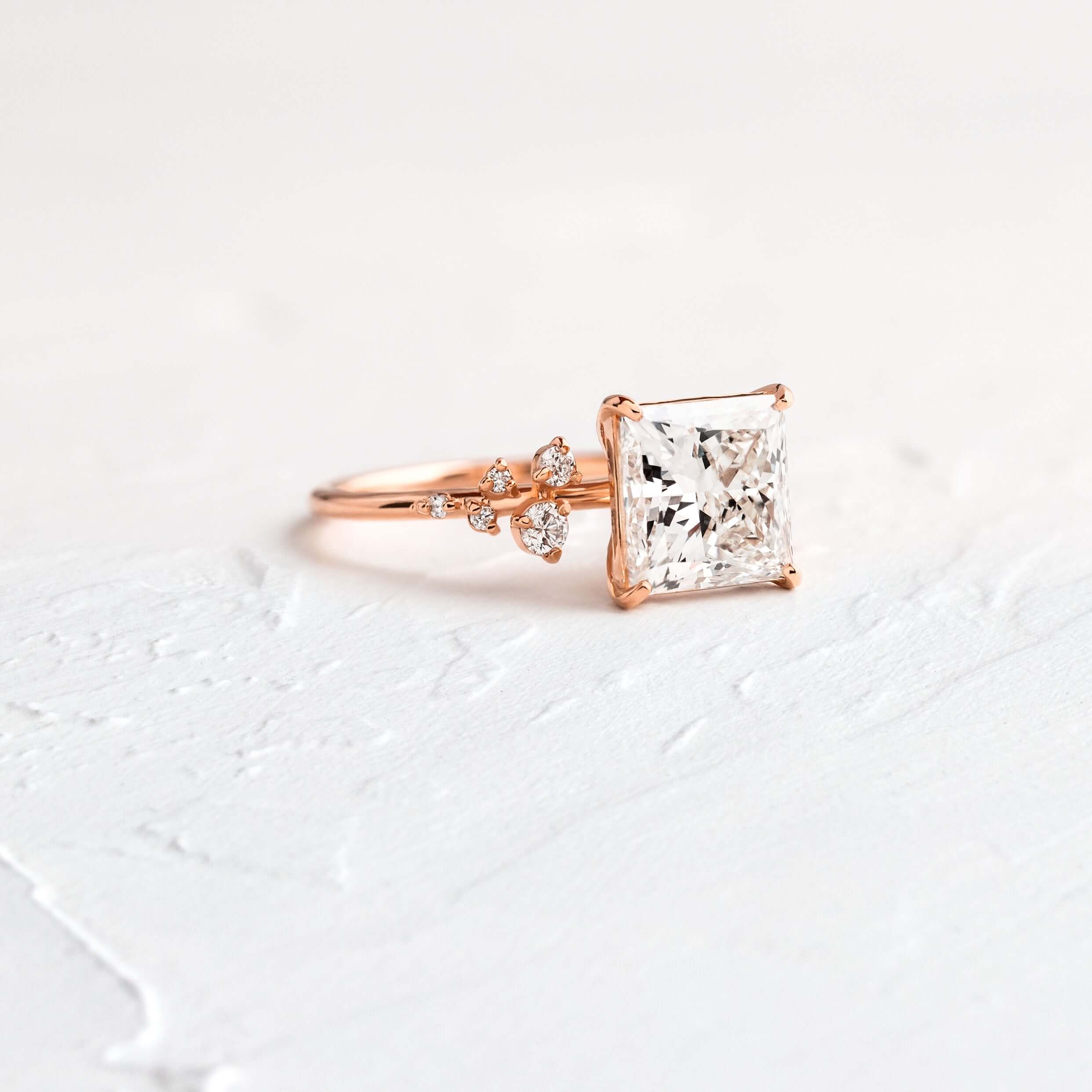Snowdrift Ring with a Princess Cut Diamond Engagement Ring Melanie Casey